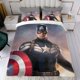 thumbnail image 4 of Capitán América Conjunto de sábanas temático, trío de piezas, cómodo y amigable con la piel, diseño único, regalo de decoración para el hogar para familiares, amigos y fans,140cm *210cm, 4 of 6