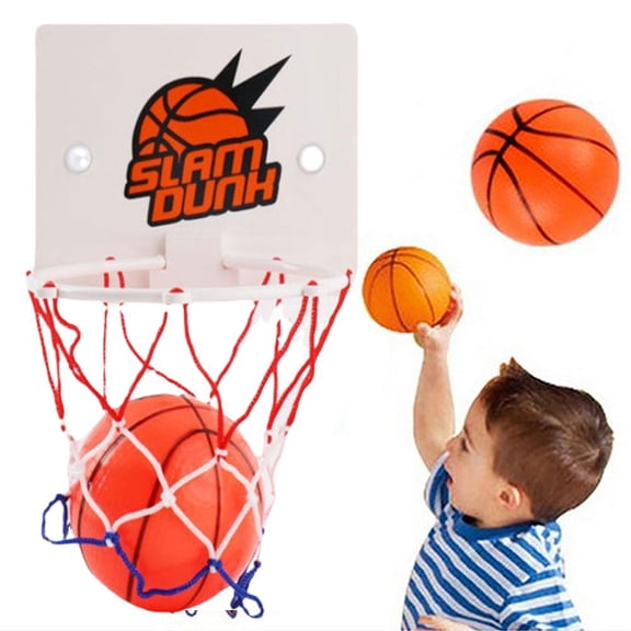 Mini Basketball Hoop and Balls - Bedroom Bathroom Toilet Office Desktop Mini Basketball Decompress Game Education Pet Play Toy for Kids Boys Girls and Basketball Lovers