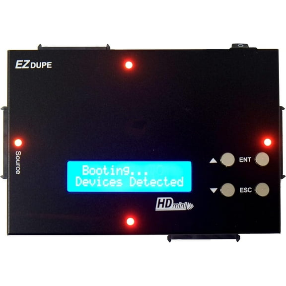 EZ Dupe 1 to 3 SATA 3.5" & 2.5" Hard Drive Duplicator - Compact HDD Clone & SSD Storage Card Copier (up to 150 MB/s) & Data Eraser (DOD Compliant) DM-HS0-4H3B