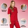 thumbnail image 4 of Women's Scrub Sets, Scrub Top and Pants (Red, XX-Small), 4 of 7