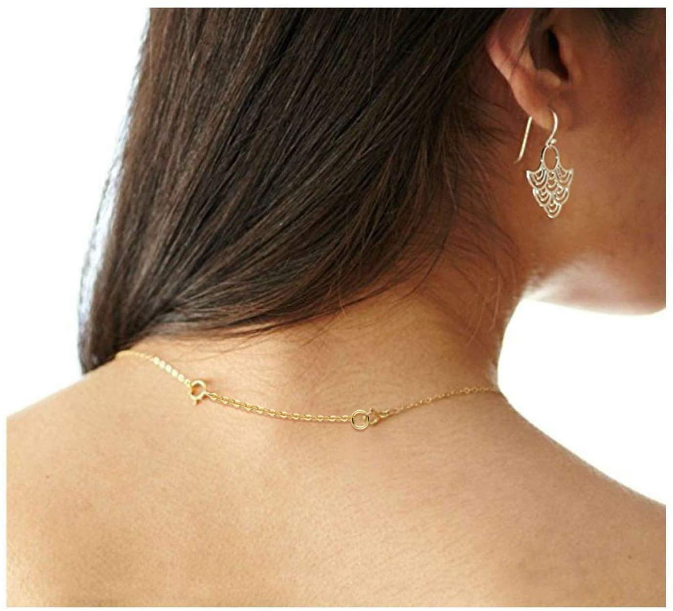 VANBARIS Gold Necklace Extenders 14K Gold Plated Extender Chain 925 Sterling Silver Extension Bracelet Extender Gold Chain Extenders for Necklaces 3