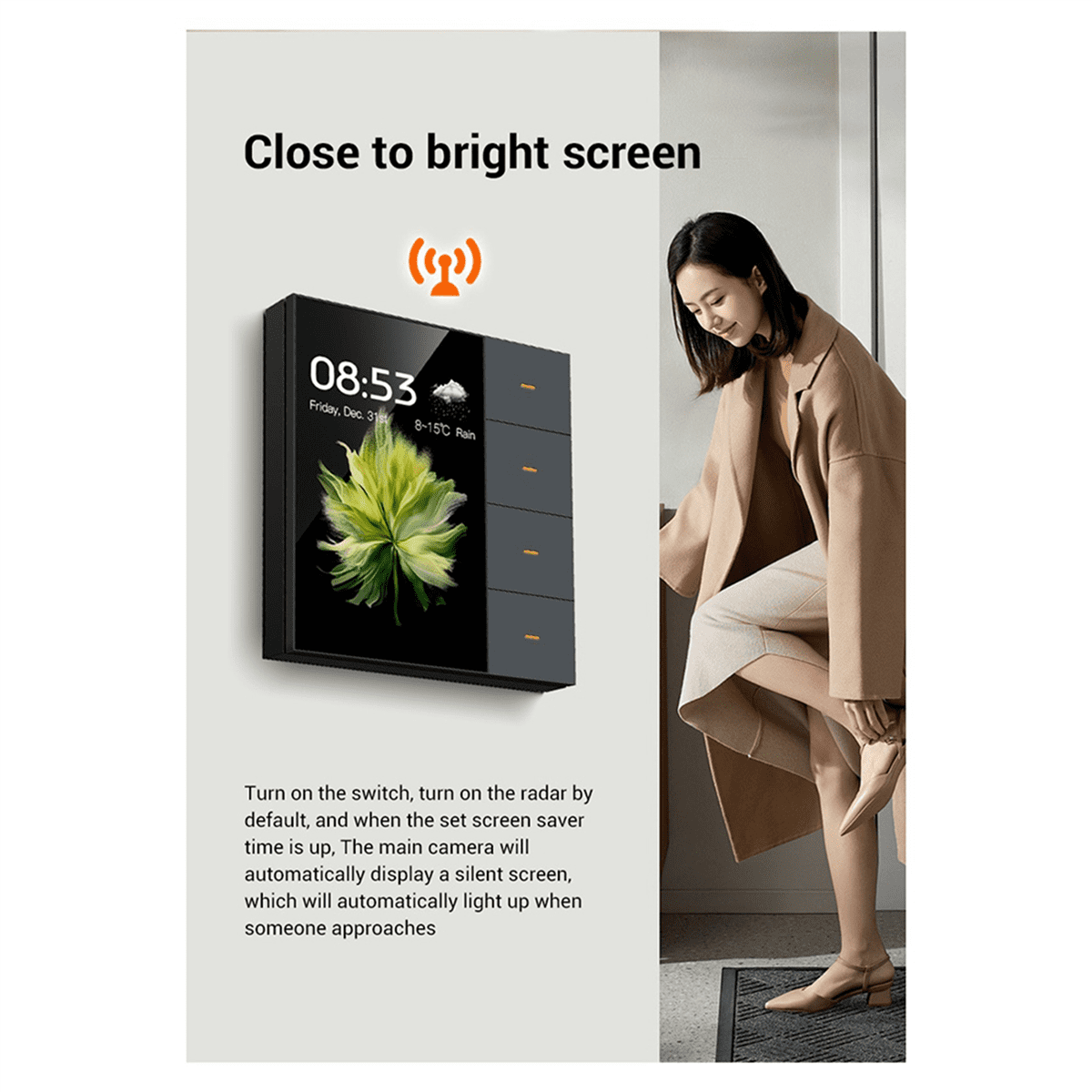 2pc 3.5Inch Smart Wall Switch Touch Screen 4 Groups Switch 8-Way Scene Radar Sensor Dimming Switch Curtain Tuya Zigbee A,2 x Smart Wall Switch