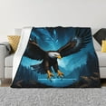 thumbnail image 1 of Fotbe Night Sky Forest Bald Eagle Manta de Franela con Estampado, Manta Ultrasuave para Cama, Sofá, Auto, Hipoalergénica y Antibolitas-80"x60", 1 of 6