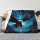 thumbnail image 1 of Fotbe Night Sky Forest Bald Eagle Manta de Franela con Estampado, Manta Ultrasuave para Cama, Sofá, Auto, Hipoalergénica y Antibolitas-40"x30", 1 of 6