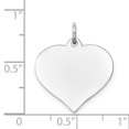 thumbnail image 3 of 14k White Gold Solid Heart Disc Charm Pendant, 3 of 7