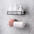 thumbnail image 7 of Walbest Bathroom Iron Wall-mounted Shelf Organizer Storage Kitchen Rack with Traceless Transparent Self-adhesive No Drilling, 10.63" x 4.37" x 1.97", 7 of 7