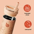 thumbnail image 6 of BOTTLE BOTTLE Insulated Water Bottle 24oz with Straw Lid and Handle for Sports Travel Gym Stainless Steel Water Bottles Double-Wall Vacuum Metal Leak Proof BPA-Free Light yellow flower, 6 of 7