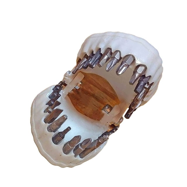 Becaristey TPR Exquisite Craft Denture Drill Holder Unique Large Capacity Compact And Lightweight Scratch-proof white