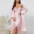 thumbnail image 2 of Gibobby Pijamas mujer calientitas Camisón de mujer Lencería satén Chemise Lencería Sexy camisón completo Slips Sleep Dress Sexy Slips ropa de dormir regalo para mujer(Rosa,G), 2 of 5