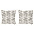 thumbnail image 1 of Ambesonne Vintage Throw Pillow Cover 2 Pack, Chrysanthemums Floral, 16", Eggshell Taupe, 1 of 2