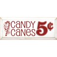 thumbnail image 2 of Contemporary Home Living 18" Red and White Rectangular Candy Canes 5 Cents Christmas Wood Sign, 2 of 2