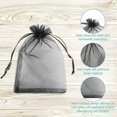 thumbnail image 4 of Bolsas de regalo con cordón transparente, bolsas de regalo de fiesta de boda de organza negra Bolsas de regalo de festival de Navidad de joyería, 100 piezas 4x6.3quot; kaili Sencillez, 4 of 5