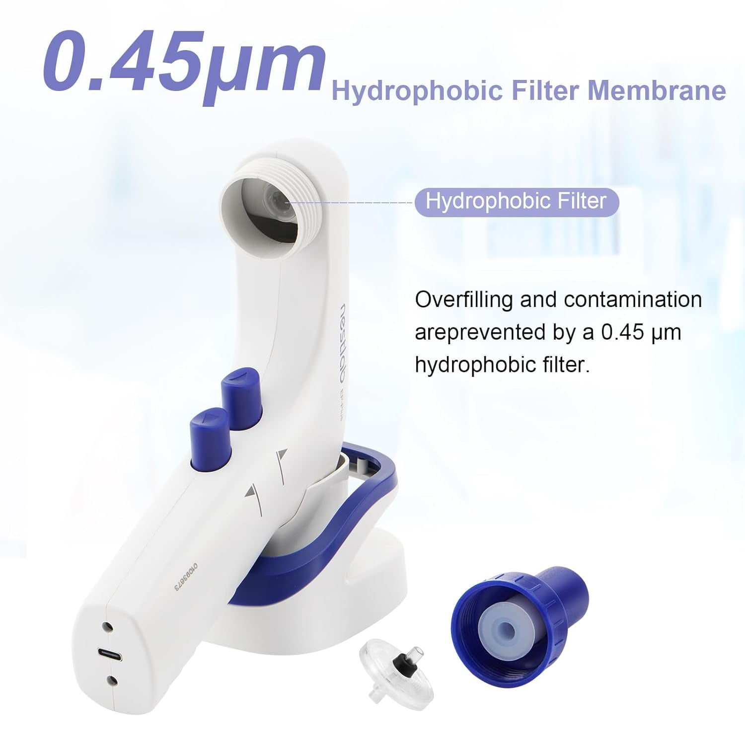 FOUR E's Scientific Lab Electric Pipette Controller 0.1-100ml, Electronic Pipettor for Lab, LCD Screen, 6 Adjustable Speed, Dual Modes of Gravity Drainage and Power Drainage