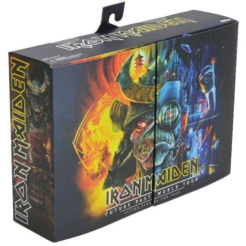 Figura NECA Iron Maiden – Future Past World Tour Ultimate 7″ 2‑Pack (Samurai & Cyborg Eddie)