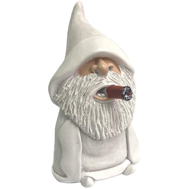 Gnomo de jardín, decoración de jardín divertida GNOME Man, dedo medio de gnomo de jardín, humor de gnomo de jardín, escultura de jardín de resina de jardín al aire libre Ormromra LF-0208