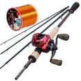 thumbnail image 1 of Sougayilang New Fishing Rod Reel Set 4 Piece Carbon Casting Rod and 9+1 BB Baitcasting Reel Fishing Combo, 1 of 6