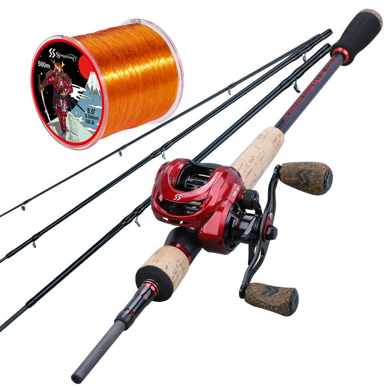 Sougayilang New Fishing Rod Reel Set 4 Piece Carbon Casting Rod and 9+1 BB  Baitcasting Reel Fishing Combo
