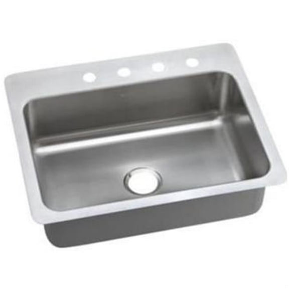 Dayton Elite Stainless Steel Single Bowl Dual & Universal Mount Sink - 4 Faucet Holes