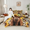 thumbnail image 4 of Castle Fairy 3-Piece Queen Size Comforter Set - Highland Cow Sunflower Farm Print, 4 of 8