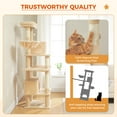 thumbnail image 4 of Demi Bonn 66" Cat Tree Tower for Big Cats, Cat Tree House Furniture with Hammock, Indoor Cat Condo for Adult Cats, Beige, 4 of 7