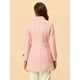 thumbnail image 4 of Abrigo de invierno Allegra K para mujer Rosa XL con bolsillos inclinados y doble botonadura, 4 of 6