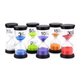 thumbnail image 2 of 6 Colors Hourglass Set 1Min / 3Min / 5Min / 10Min / 15Min / 30Min Decoration Timepiece Timer For Children Classroom Kitchen Games Brushes Home Office (6 Pieces), 2 of 8