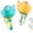 Blue+Yellow, variant on Flying Disc Launcher Toy, Manual Capture Catching Disk Game, Outdoor Toys for Kids Ages 4-8, Outside Yard and Lawn Family Games for Toddlers 3-5, Birthday Gifts for Girls and Boys