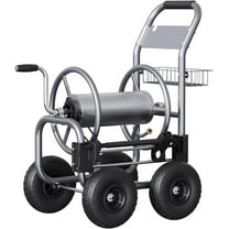 Giraffe Tools Heavy Duty Industrial Garden Hose Reel Cart with Wheels, 5/8in-250ft Hose Capacity