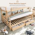 thumbnail image 6 of DTTRA Twin over Full Bunk Bed with Storage Drawers, Curved Guardrails & Side Shelves, Natural, 6 of 8