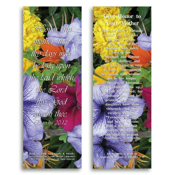 Give Honor to Your Mother - Bible Cards - Pack of 25