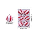 thumbnail image 6 of Christmas Ball Ornaments 6 Pcs - 2 inch Large Shatterproof Christmas Balls, Striped Decorations Indoor, Classic Holiday Party Hanging Ornaments for Xmas Tree, Wreath, Vines, Red, 6 of 9