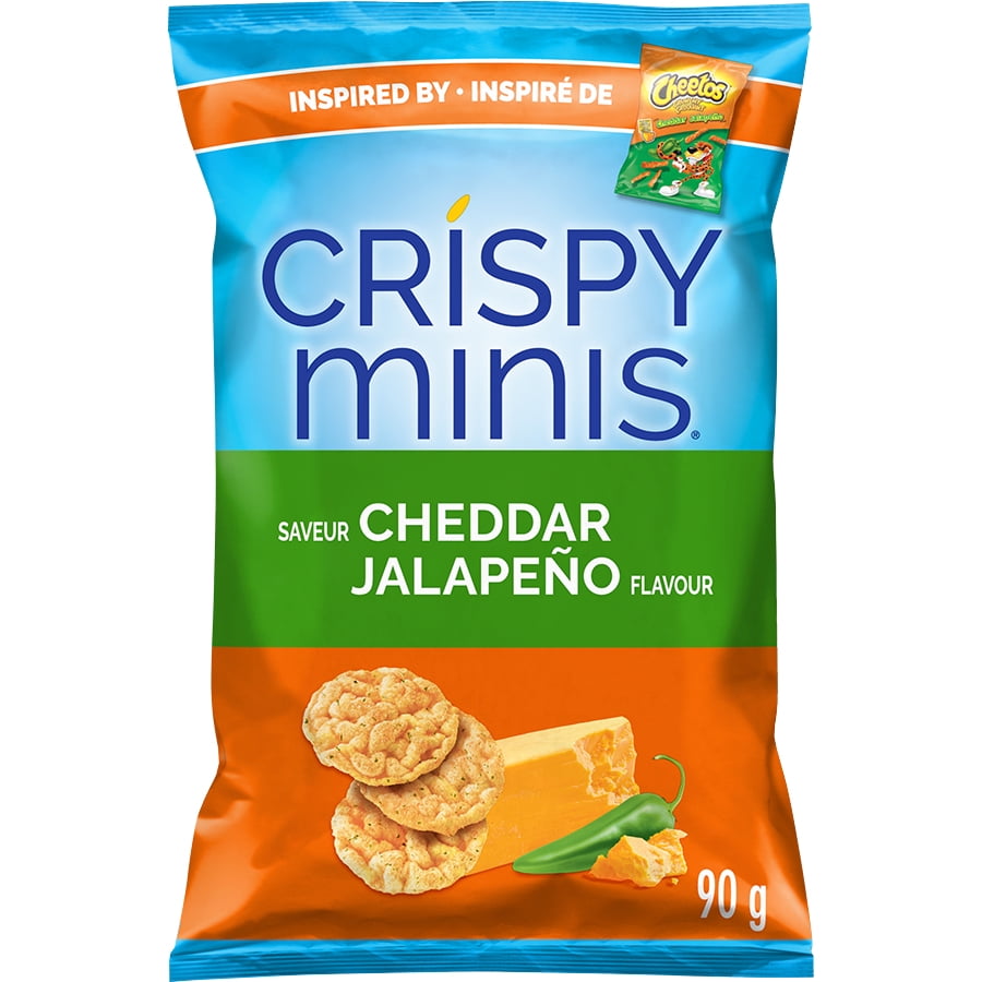 Quaker Crispy Minis Brown Rice Chips Cheddar Jalapeno, 90 g.