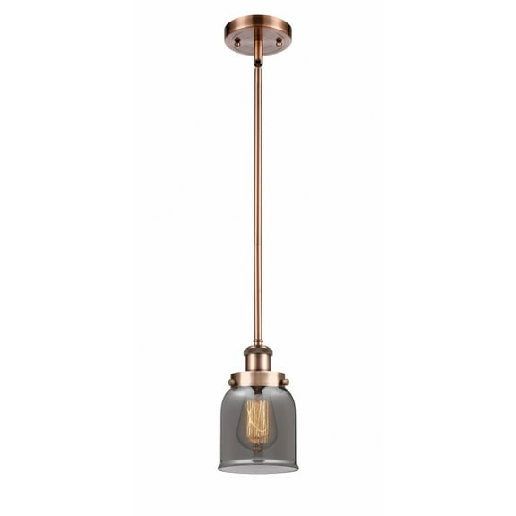 916-1S-AC-G53-Innovations Lighting-Bell - 1 Light Stem Hung Mini Pendant In Industrial Style-10 Inches Tall and 5 Inches Wide-Antique Copper