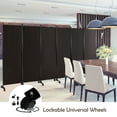 thumbnail image 4 of Costway 6-Panel Folding Room Divider 6FT Rolling Privacy Screen with Lockable Wheels Brown, 4 of 10