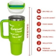 thumbnail image 2 of 40oz Stainless Steel Tumbler with Handle and Straw, Funny Christmas Mug Holiday Gift (Green1), 2 of 6