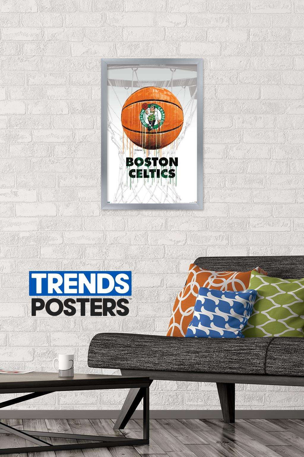 NBA Boston Celtics - Drip Ball 20 Wall Poster, 14.725" x 22.375", Framed