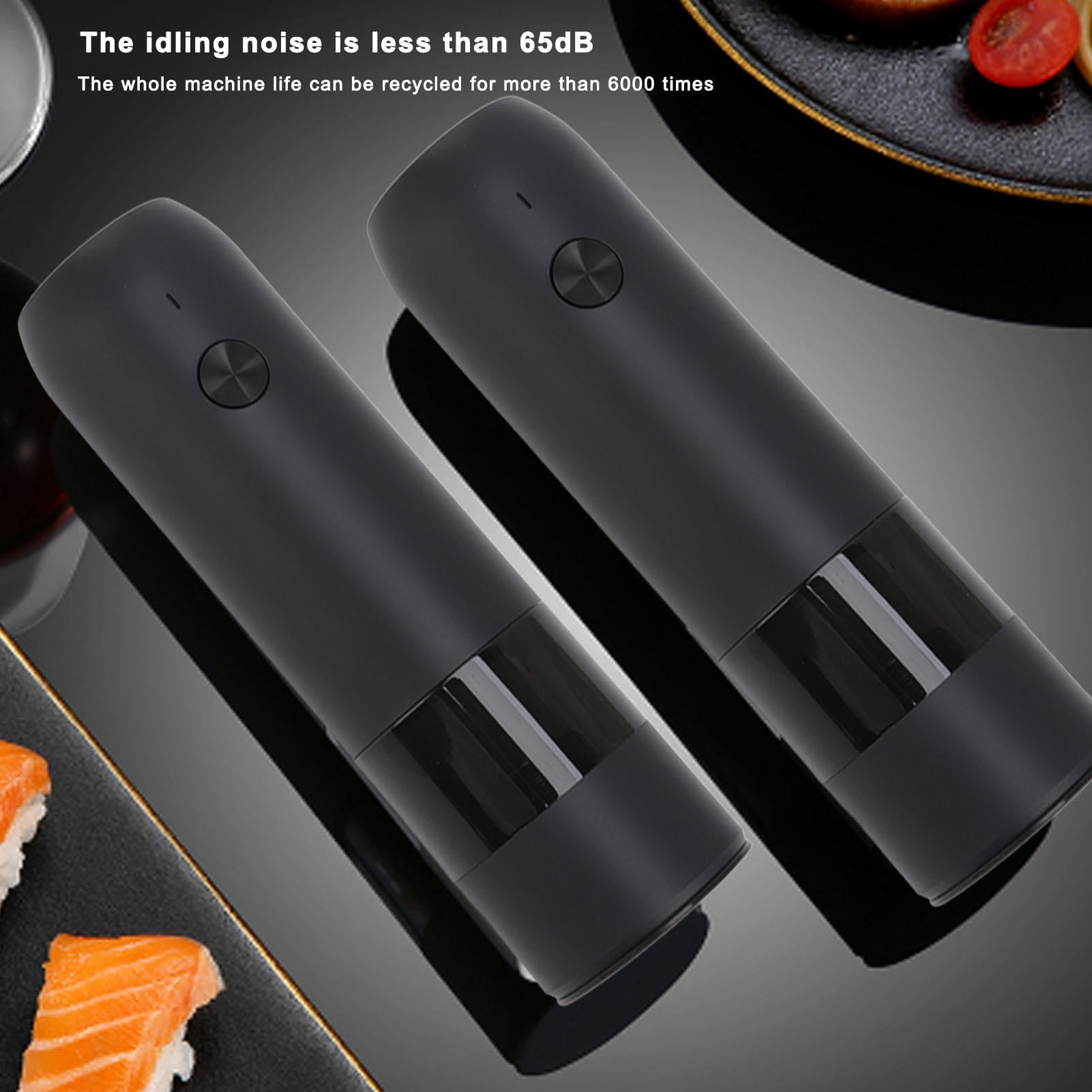 BIMZUC Portable Electric Pepper Grinder Adjustable Coarseness Stainless Steel Salt & Pepper Mill with Battery