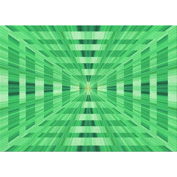 Ahgly Company Machine Washable Indoor Rectangle Transitional Neon Green Area Rugs, 8' x 10'