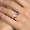 thumbnail image 4 of Gem Stone King 18K Rose Gold Plated Silver Peach Nano Morganite and Red Garnet Engagement Ring for Women | 2.74 Cttw | Oval 9X7MM | Gemstone October Birthstone | Size 9, 4 of 6