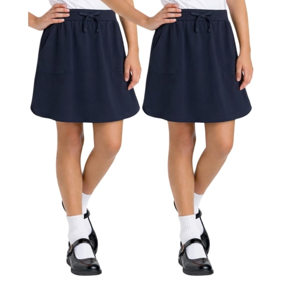 Beverly Hills Polo Club Girls School Uniform Skirt - 2 Pack Performance Scooter Skort for Girls, 4-16