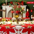 thumbnail image 3 of Waterproof Christmas Rectangle Tablecloth 60x84 Inch - Holiday Decoration Printed New Year's Eve Oblong Table Cloth - Washable Fabric Xmas Table Cover for Party,Kitchen, Dining Room, 3 of 8