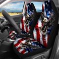 thumbnail image 2 of HUISEFOR American Flag Eagle Car Seat Covers Full Set 4 Pieces Breathable Front Rear Seat Protectors Soft Anti Slip Cars Interior Accessories Universal Fit for Most Sedan SUVs, 2 of 6