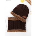 thumbnail image 5 of BadPiggies Unisex Winter Beanie Hat Scarf 2-Piece Set Thick Warm Knit Skull Cap for Men Women (Brown), 5 of 5