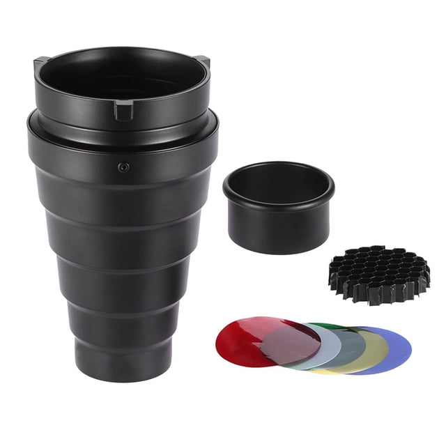 Methold Snoot cónico de aleación de aluminio para Bowens Mount Flash Speedlite Teléfono y Comunicación