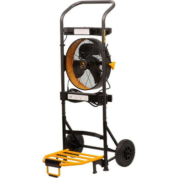 Mule 5 in 1 Mobile Workshop Hand Truck, Integrated 3 Speed Fan, 52000-31, Black