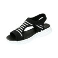 thumbnail image 3 of Domuza Womens Sporty Knit Sandals, Open Toe Slingback Slip-On Shoes, Lightweight Breathable Platform Casual Walking Sandals for Summer Black 7（EU-38）, 3 of 6