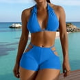 thumbnail image 1 of Tankini de cintura alta para mujer, traje de baño de dos piezas con escote en V profundo, tankinis, trajes de baño de dos piezas para mujer, trajes de baño para mujer, tankinis para mujer, 1 of 9