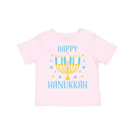 

Inktastic Happy Hanukkah with Menorah and Stars Boys or Girls Toddler T-Shirt