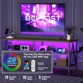thumbnail image 3 of Behost TV Stand for 65 inch TV, TV Cabinet with 20 Colors LED Lights for Living Room, Brown, 3 of 10