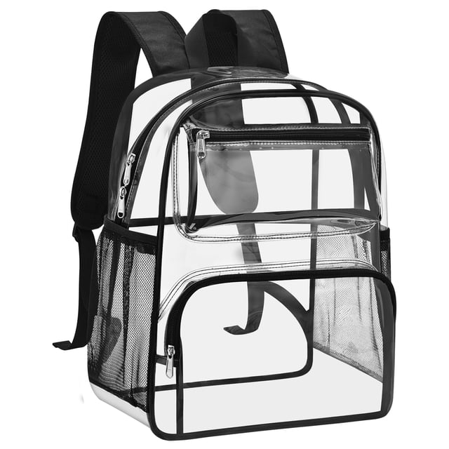Mochila transparente MAY TREE, bolsa transparente para eventos de estadio, negra